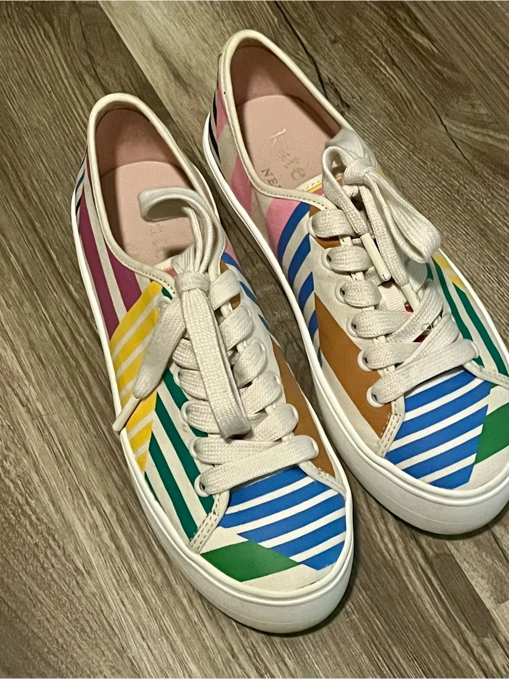 Women’s Kate Spade x Keds rainbow New York triple kick platform shoes size 6